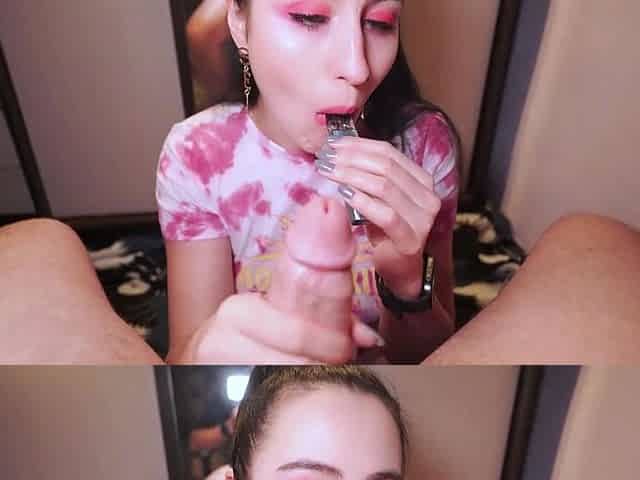 Sexy Webcam Girl Teases and Sucks Cock POV Closeup