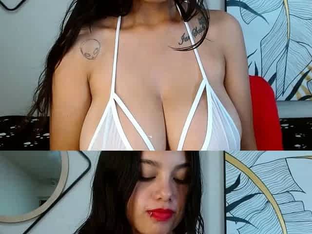 Big boob brunette masturbates on webcam