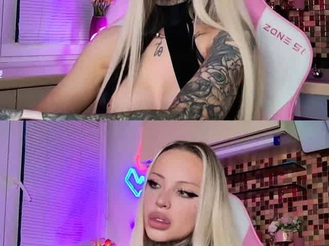 Blonde with big boobs fucked from behind before tit wanking