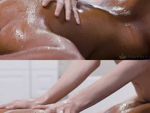 Nuru Massage - Teen Kyler Quinn Slips Into Steamy Interracial Nuru with Troy Francisco