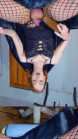 CUM OOZES FAST BEHIND TRAP AS HANDSFREE CHASTISTRY BREAKS