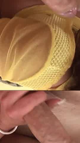 Big titted brunette gives perfect blowjob