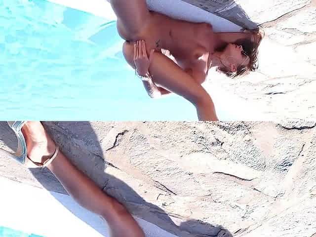 Melena Maria Walks Naked On The Beach