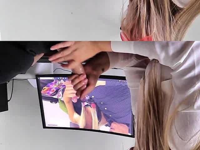 Amateur blonde teen Casi James with porno movie