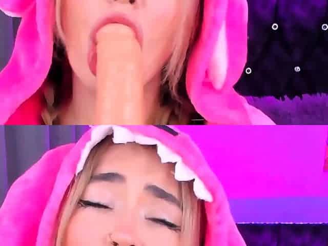 Ahegao teen Aleja really enjoys sucking all the way down