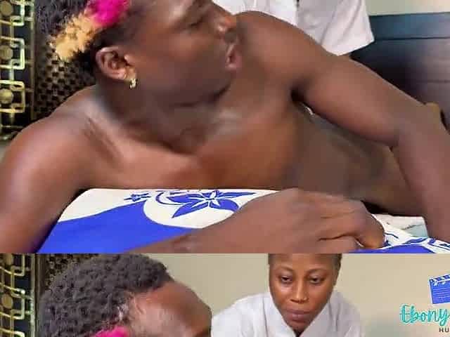 PLEASING SCREW AFTER MASSAGE WITH BLACK SKINNY LADY