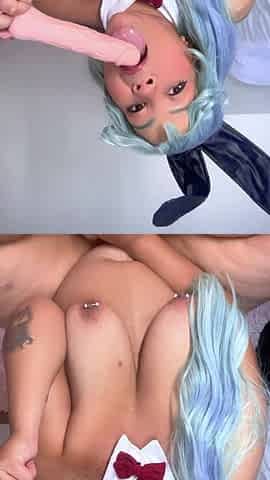BBW Easter Bunny Creaming and Cumming on Dildo