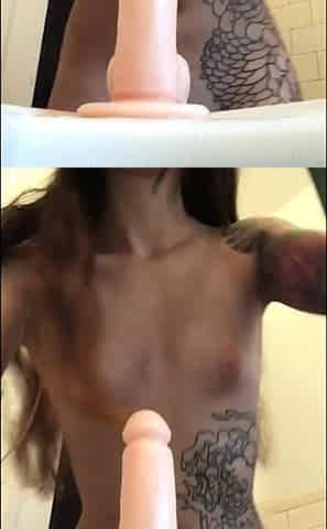 Amateur double toy masturbation