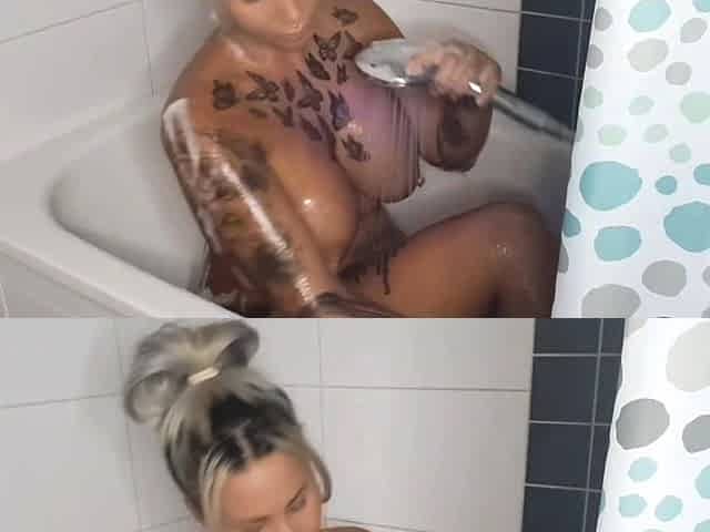Swedish MILF taking a hot bath while squiting