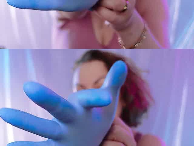 ASMR: medical nitrile gloves, touching face, relaxing sounds, SFW free clip