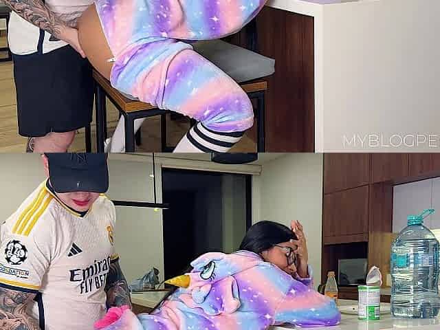 My otaku stepsister desires to get screwed in the butt and uses her much loved pajamas to do it