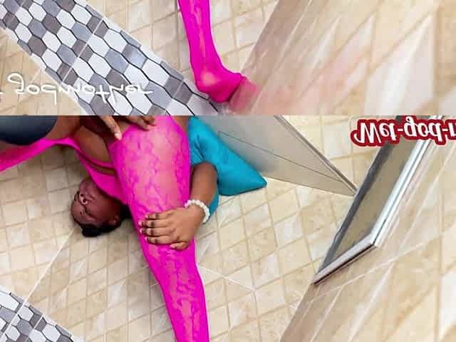 POV Stepmoma Fucks Stepdaughter in the Kitchen Leading to Squirting