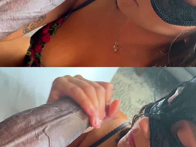 Puma Swede finds a stiff big cock and gives it a blowjob