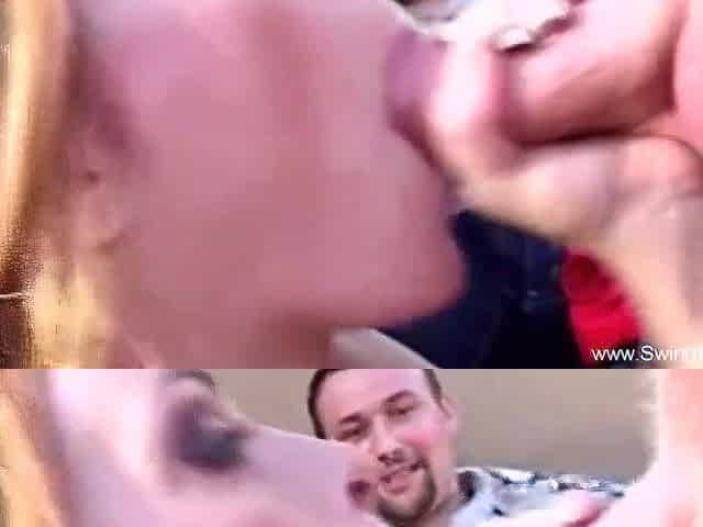 Large Boobed Blond Wife Loves Butt Screw