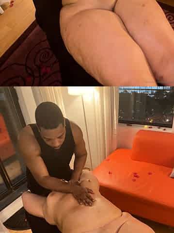 Massage interracial office housewife BBW coup