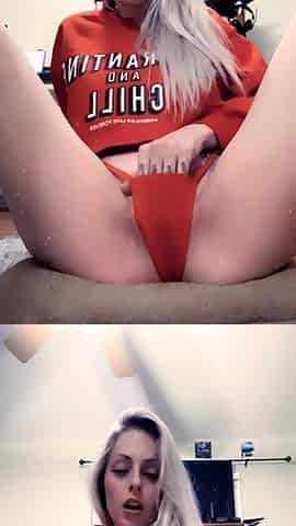 Blonde teen in panties