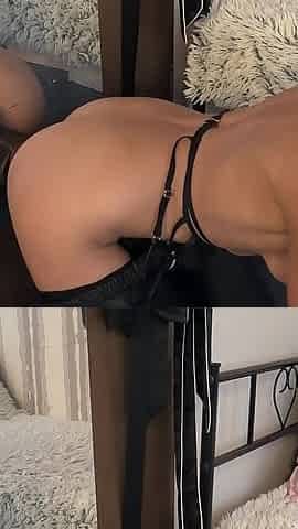 Horny Blonde Girl Fucks Black Dildo at the Mirror!