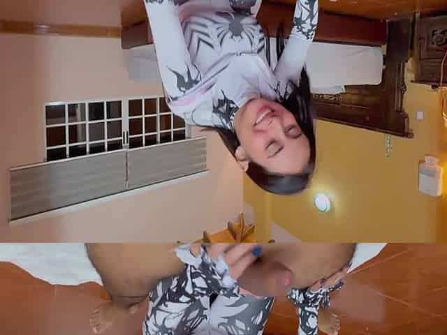 Spider woman rides a large schlong for anal-act of love
