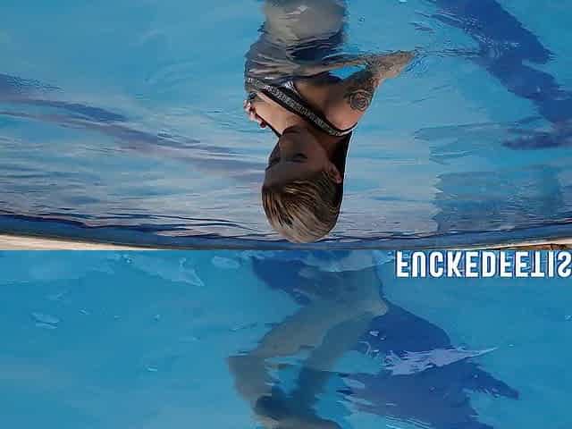 Blond Slim swimwear pool slow version