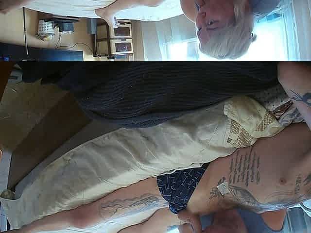 Mother-in-law Sucks My Swollen Cock Before Work to Get a Surprise in Her Mouth