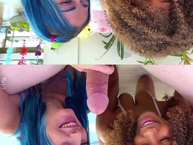 Jamie interracial teen blowjob