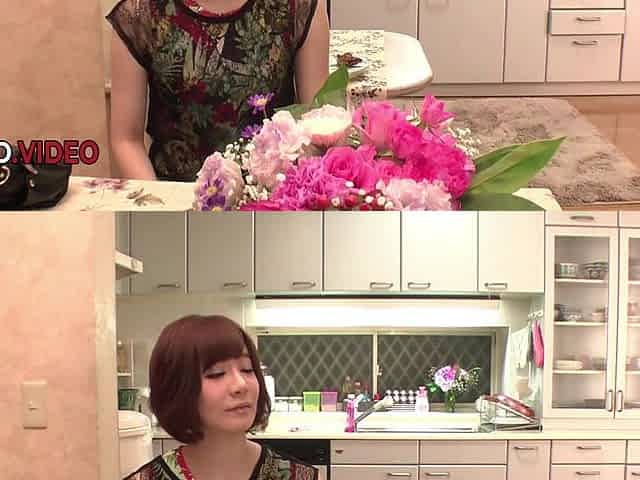 Fiery Asian beauty indulges in kitchen pleasure feast