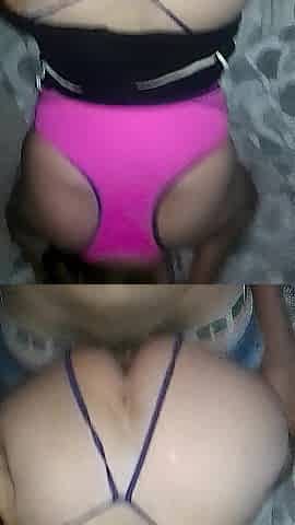 POV solo perrito con su tanga azul abierta