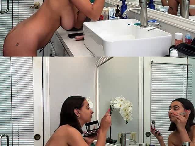 Big Natural Tits Stepsister Fucked While Doing Her Makeup