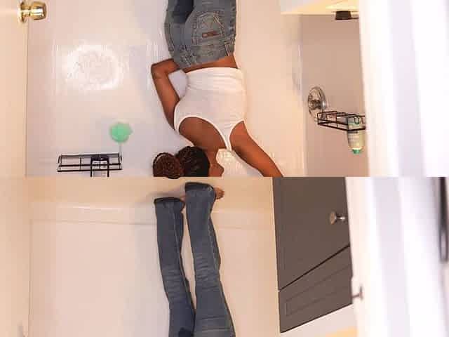 Black Jeans Wetting and Peeing