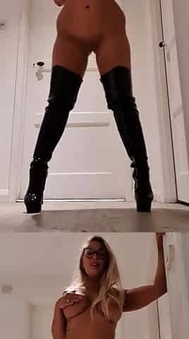 Hot blonde with big boobs solo