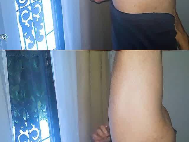 Masturbating my soaked penis at the window and nearly got caught by the neighbour