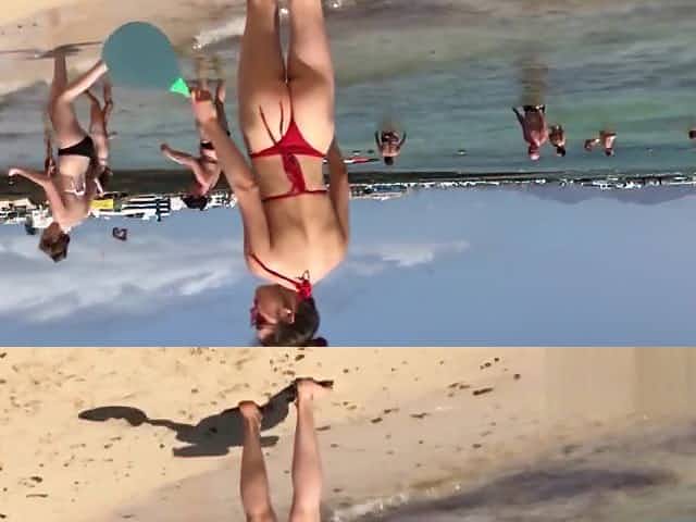 Red Thong Hot Ass Bikini teen beach tennis Voyeur Spy Cam