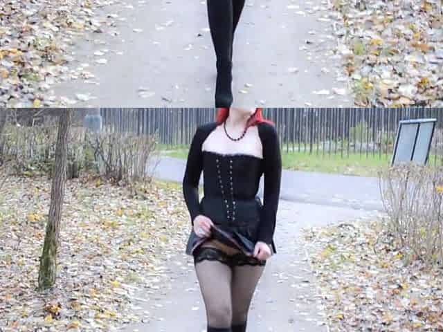 Euro amateur outdoor masturbation