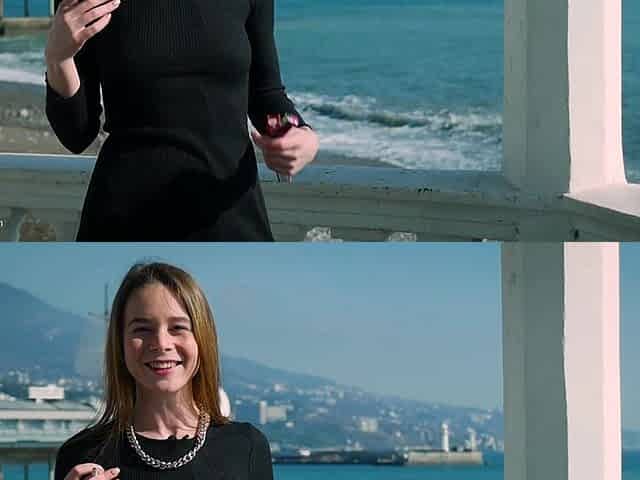 Young Russian Girl Smoking Cigarette by Seaside