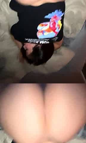 Perfect ass brunette sucing and banging POV