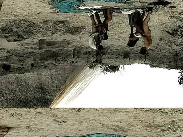 Naked men drill their sluts in a flawless foursome by the beach