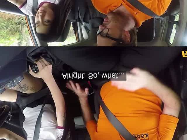Easy creampie in a car for a slutty Japanese babe Rae Lil Black by her driver teacher