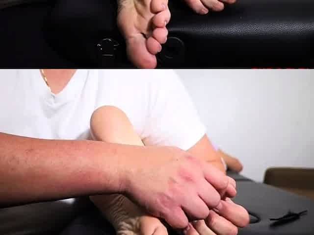Horny brunette amateur with foot fetish sucks guys toe
