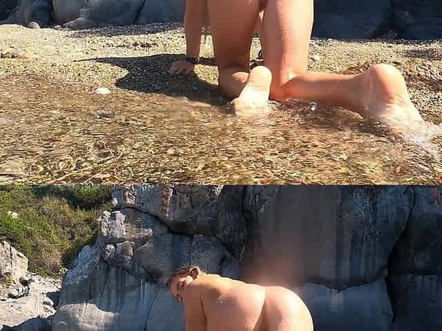 Crazy Wild Ass Fuck on Public Beach Anal Creampie Blowjob Licking Pussy Jessijek
