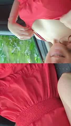 I Got Fucked Outdoors in the Car Like a Slut and I Eat His Cum