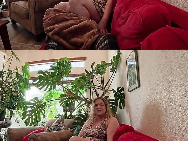 Snuggling with Stepmom on the Couch and Accidental Creampie