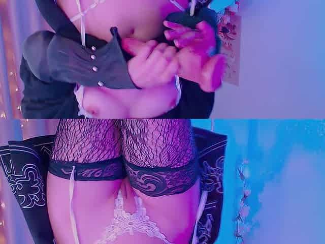 2B Rides a Sex toy! Creamy Vagina!