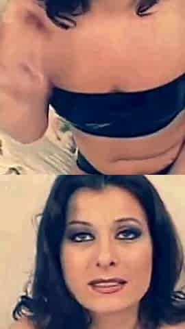 Beautiful Brunette MILF Cumshot on Small Tits in a Vintage Porn
