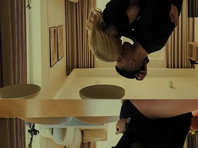 Gorgeous blond with large melons screws her lover.