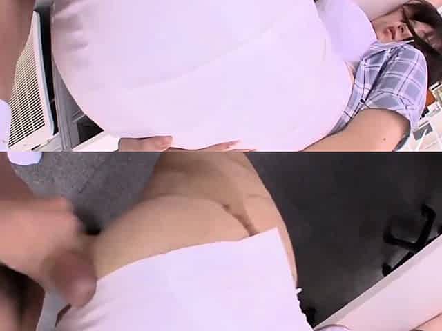 Bitch gives wam blowjob and handjob in pov scene