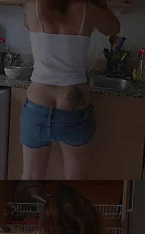 Buttcrack Washing Dishes Whilst U Pull at My Panties Down