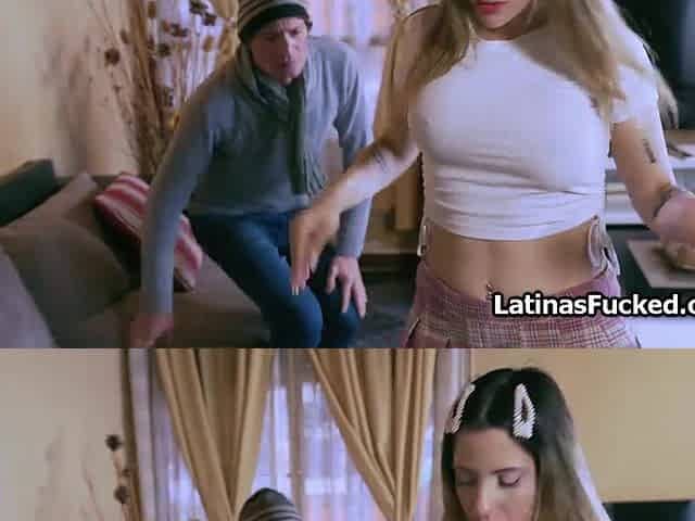 Surprise high heels make this Hispanic spread wide
