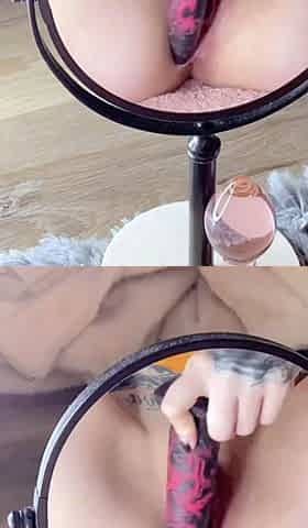 Baby Sid Solo Anal Mirror Masturbation with Multiple Toys &