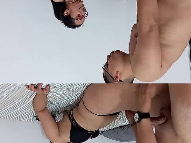 Latin chick brunette hair with large rimming doggystyle and ending in creampie