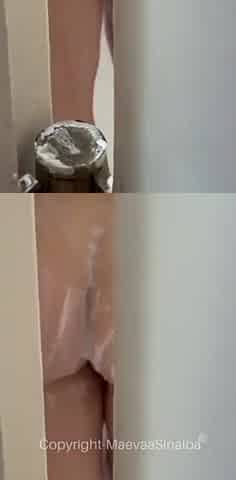 This guy spies on his half-sister in the shower and this babe sucks his penis